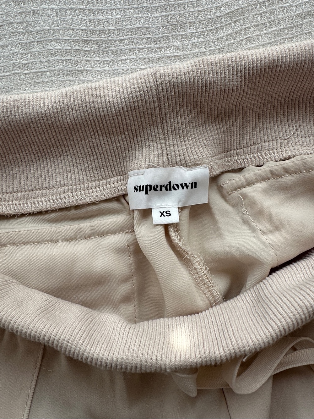 superdown Beige Ruched Cargo Drawstring Joggers - Picture 2 of 3
